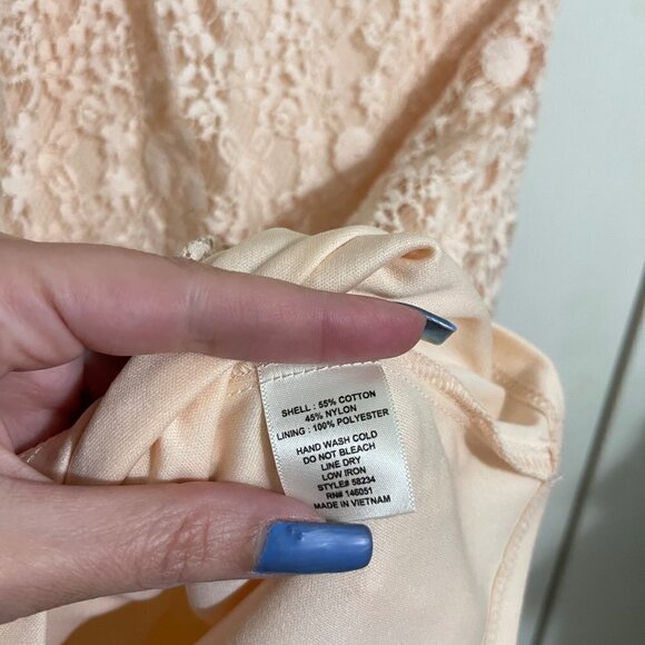 Monteau Womens Pink Lace Overlay Keyhole Halter Mini Shift Dress Medium - Picture 6 of 7